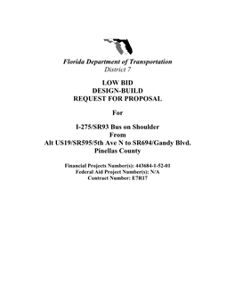 Florida Department of Transportation District 7 LOW BID DESIGN-BUILD