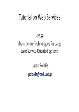 Tutorial on Web Services