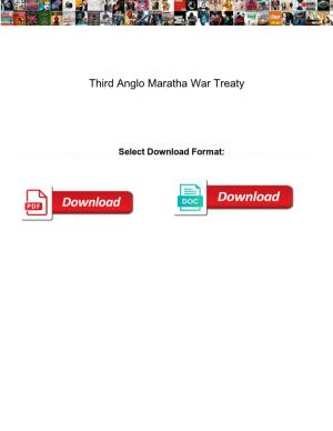 Third Anglo Maratha War Treaty