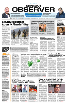 Security Heightened Across JK Ahead of I-Day