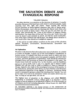 Tokunboh Adeyemo, "The Salvation Debate and Evangelical Response,"