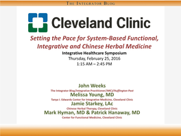 Functional Medicine @ the Cleveland Clinic