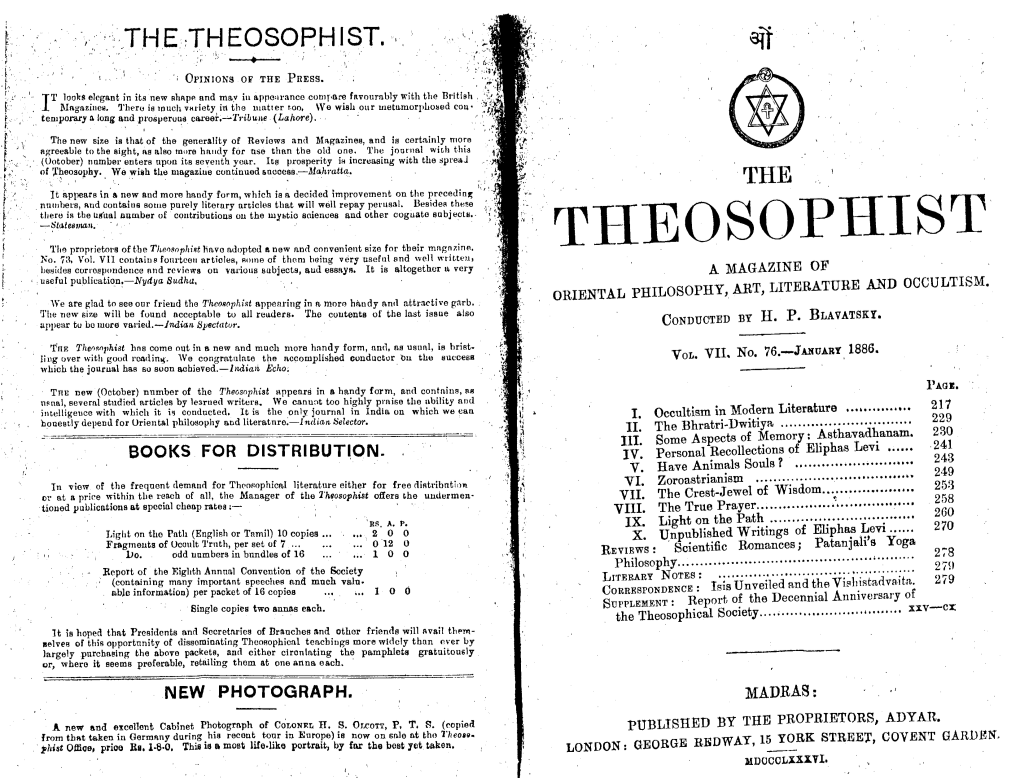Theosophist V7 N76 January 1886