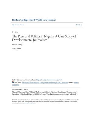 The Press and Politics in Nigeria: a Case Study of Developmental Journalism, 6 B.C