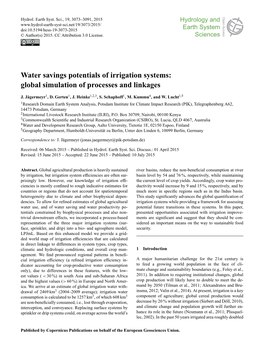 Water Savings Potentials of Irrigation Systems: Global Simulation of Processes and Linkages