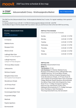 356F Bus Time Schedule & Line Route