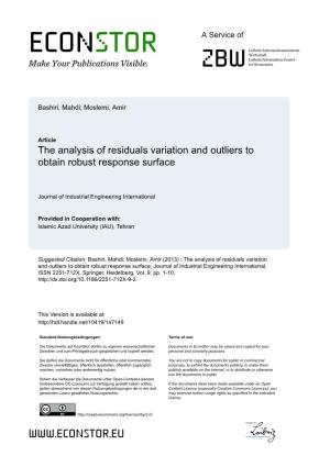 The Analysis of Residuals Variation and Outliers to Obtain Robust Response Surface