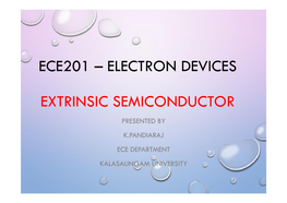 Electron Devices Extrinsic Semiconductor