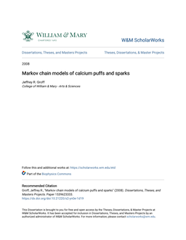 Markov Chain Models of Calcium Puffs and Sparks