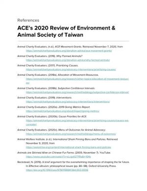 References: ACE's 2020 Review Of