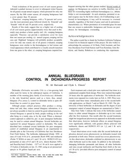 Annual Bluegrass Control in Dichondra-Progress Report