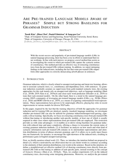 Are Pre-Trained Language Models Aware of Phrases?Simplebut Strong Baselinesfor Grammar Induction