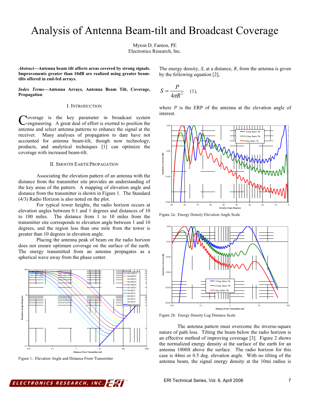 Analysis of Antenna Beam-Tilt and Broadcast Coverage