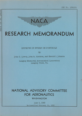 Naca Research Memorandum