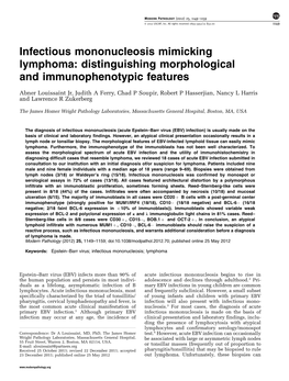 Infectious Mononucleosis Mimicking Lymphoma: Distinguishing Morphological and Immunophenotypic Features