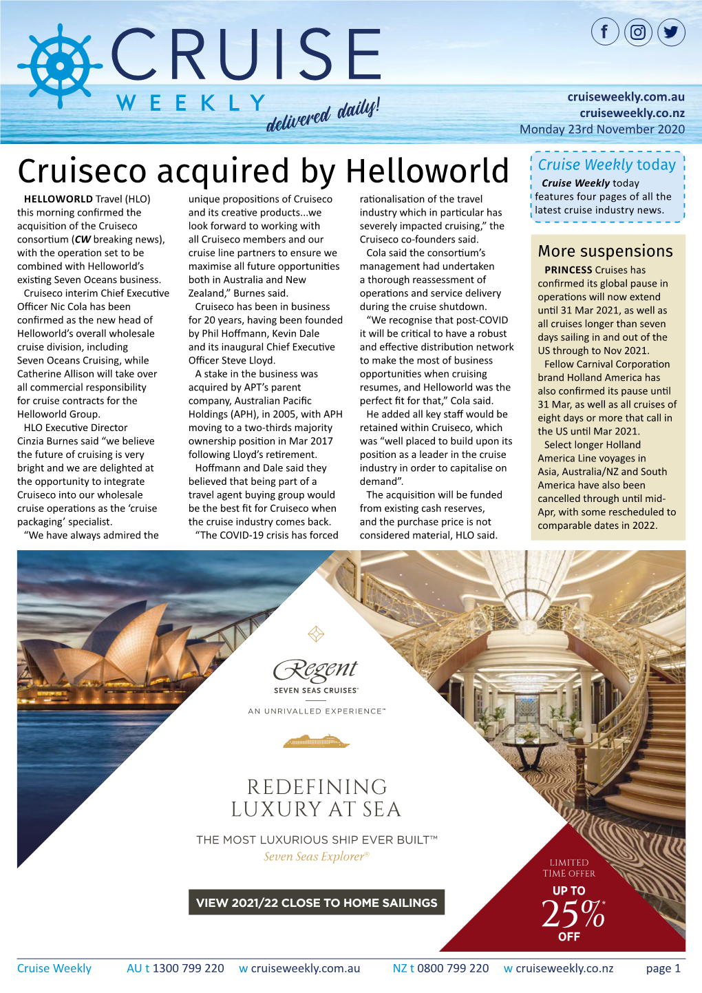 Cruiseco Acquired by Helloworld