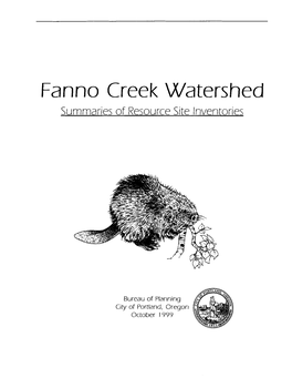 Fanno Creek Watershed Summaries of Resource Site Inventories