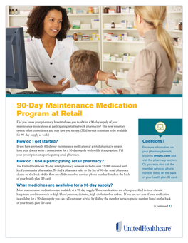 90-Day Maintenance Medication Program at Retail