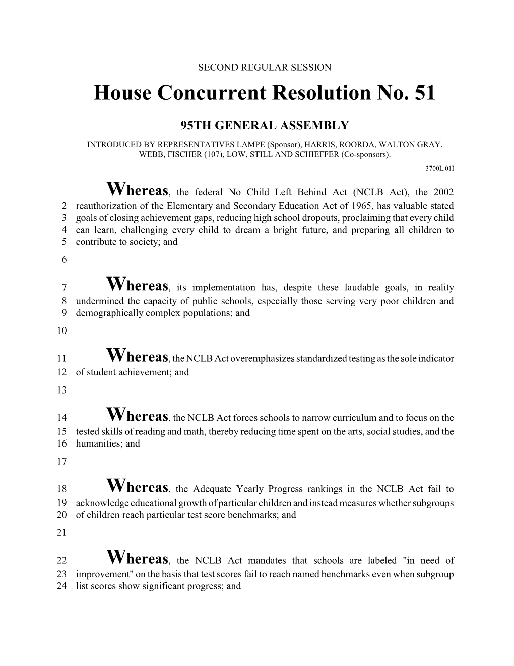 House Concurrent Resolution No. 51