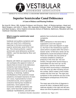 Superior Semicircular Canal Dehiscence (SSCD)
