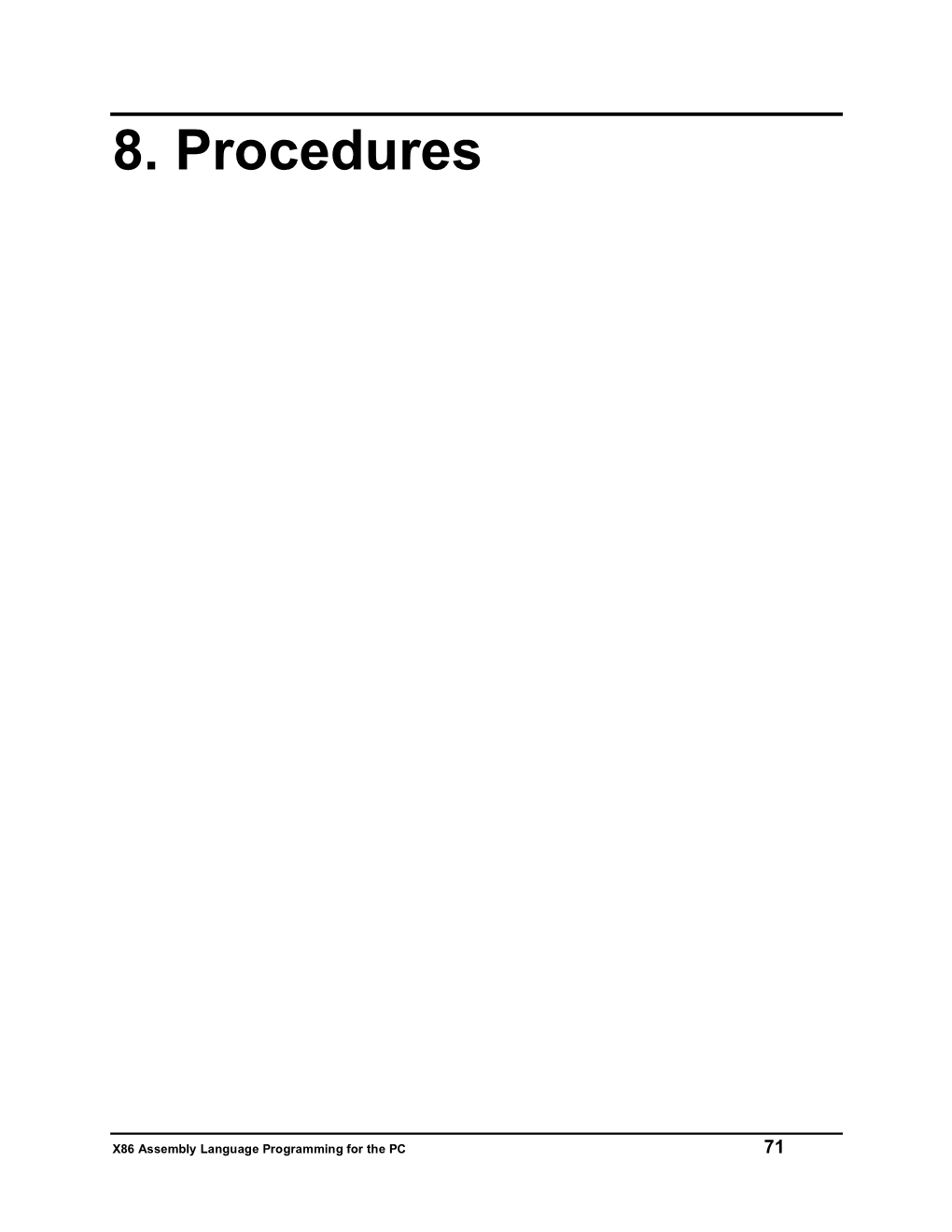 8. Procedures