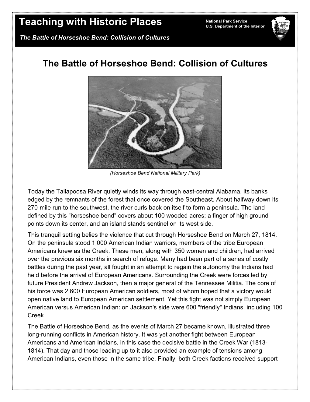 The Battle of Horseshoe Bend: Collision of Cultures