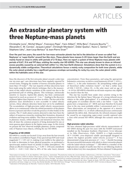 An Extrasolar Planetary System with Three Neptune-Mass Planets