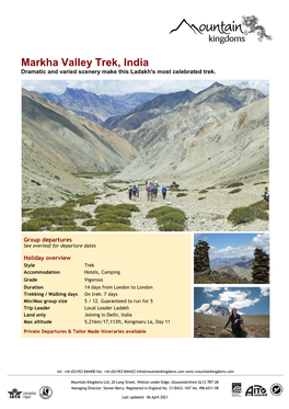 2021 Markha Valley Trek
