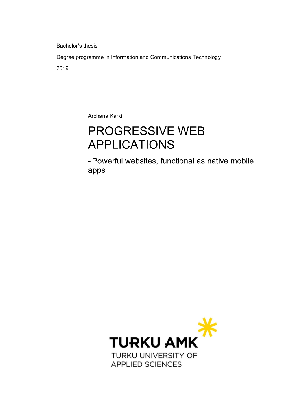 Progressive Web Applications