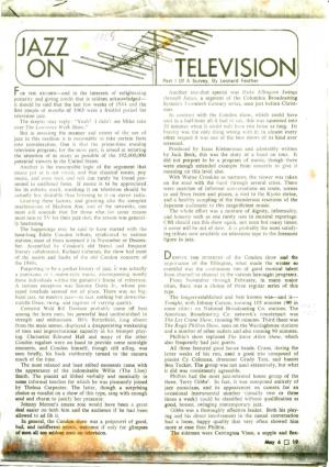 TELEVISION Part I of a Survey, by Leonard Feather