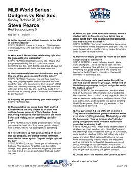 Steve Pearce Red Sox Postgame 5 Q
