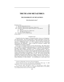 Truth and Metaethics