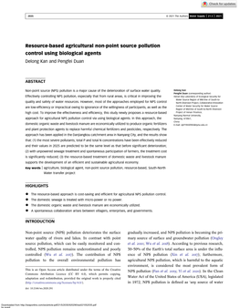 Resource-Based Agricultural Non-Point Source Pollution Control Using Biological Agents Delong Kan and Pengfei Duan