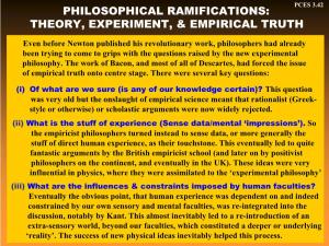 Philosophical Ramifications: Theory, Experiment, & Empirical Truth