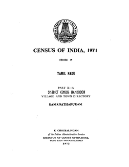 District Census Handbook, Ramanathapuram, Part X-A, Series-19