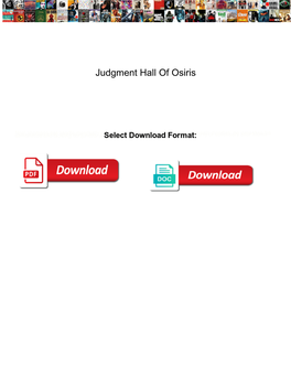 Judgment Hall of Osiris