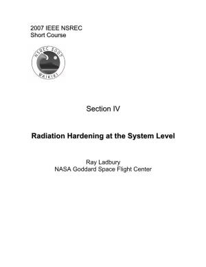Section IV Radiation Hardening at the System Level