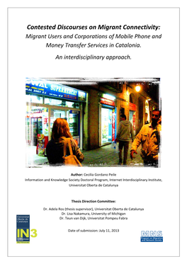 Contested Discourses on Migrant Connectivity: Migrant Users and Corporations of Mobile Phone and Money Transfer Services in Catalonia