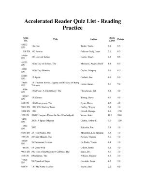Accelerated Reader List
