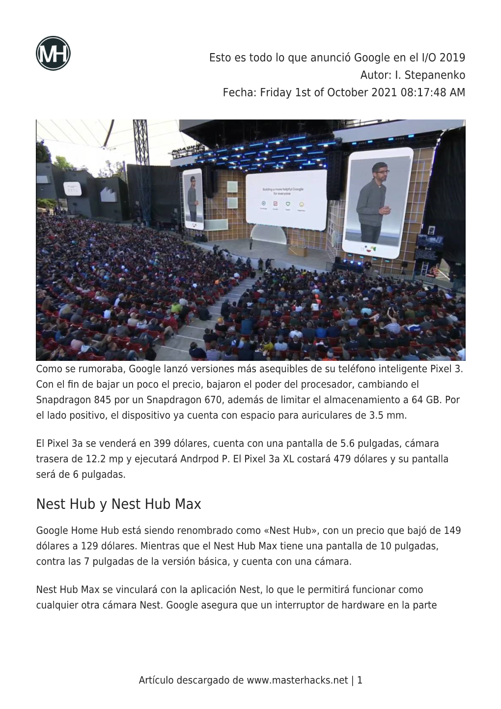 Esto Es Todo Lo Que Anunció Google En El I/O 2019 Autor: I