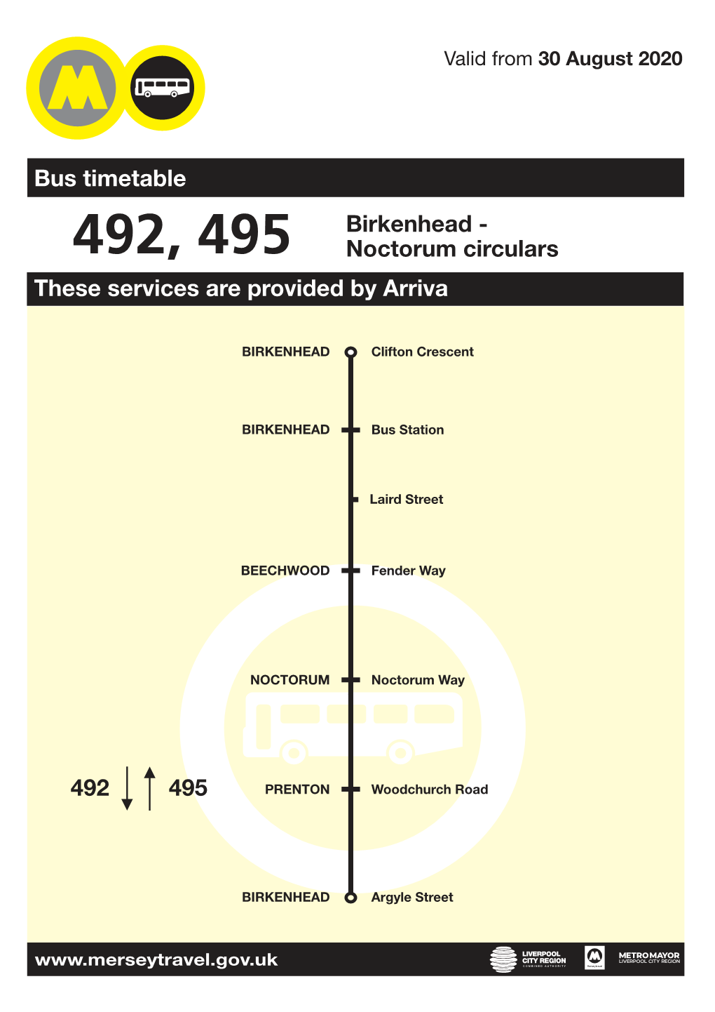 492 Birkenhead - Noctorum - Beechwood - Birkenhead Arriva