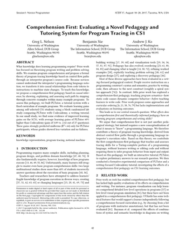 Comprehension First: Evaluating a Novel Pedagogy and Tutoring System for Program Tracing in CS1