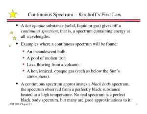 Continuous Spectrum—Kirchoff's First