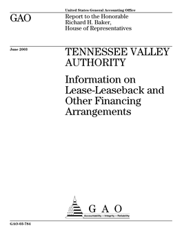 GAO-03-784 Tennessee Valley Authority: Information on Lease