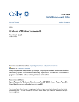 Synthesis of Montiporynes a and B