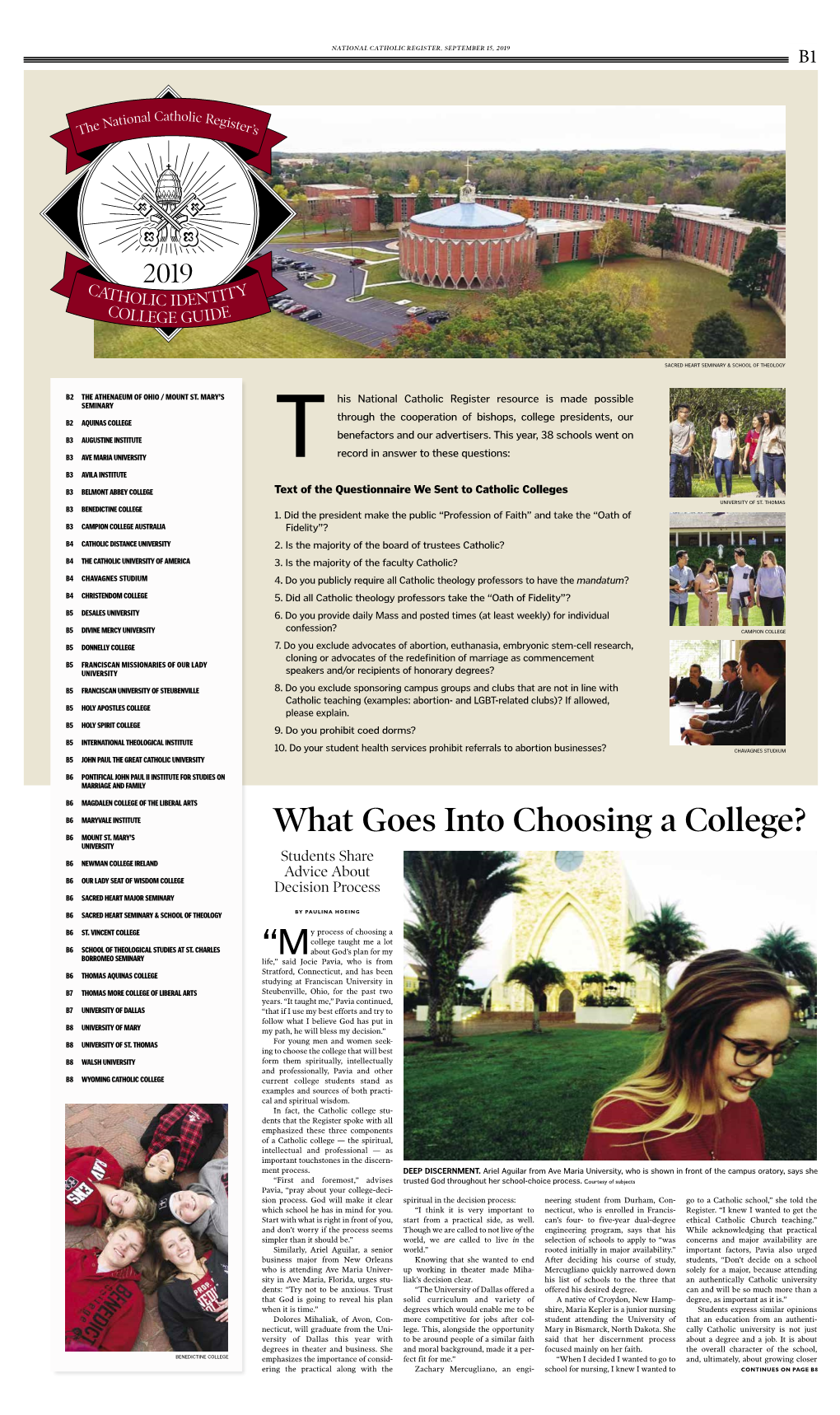 Catholic Identity College Guide