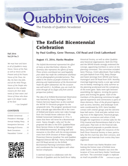Fall 2016 Quabbin Voices Newsletter