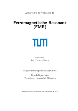 Ferromagnetische Resonanz (FMR)