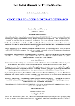 How to Get Minecraft for Free on Xbox One