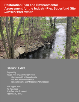 Restoration Plan and Environmental Assessment for the Industri-Plex Superfund Site Town of W Oburn, Middlesex County, Massachusetts